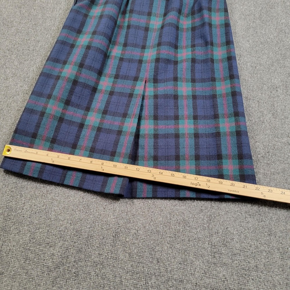 Vintage Pendleton‎ Skirt Small Petite Black Watch Tartan Plaid Wool Made USA 80s - Picture 5 of 10
